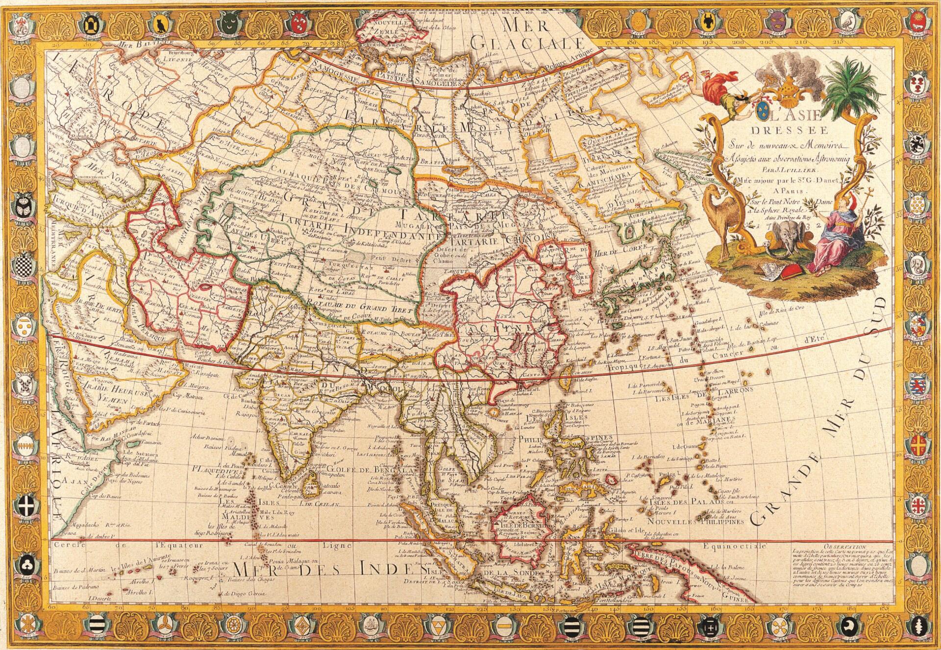 старинная карта азии