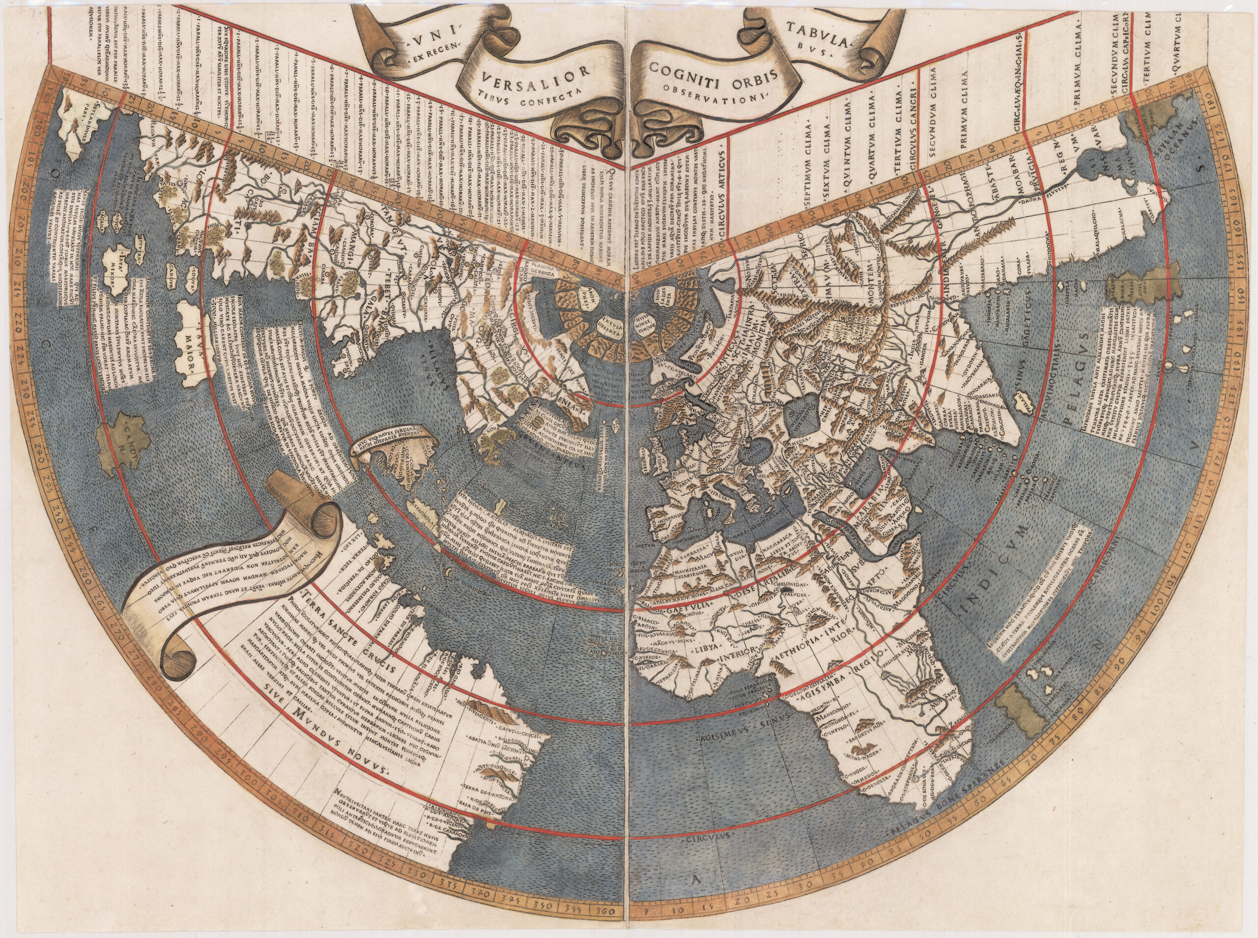 Старинная Карта мира Йохана Рюйша