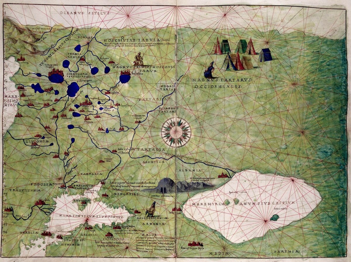 старинная карта Русского государства 1525 года