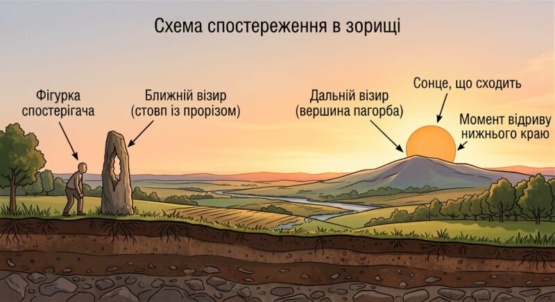 Схема спостереження в зорищі