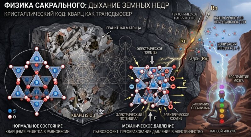 Пьезоэлектрический эффект на урановых жилах