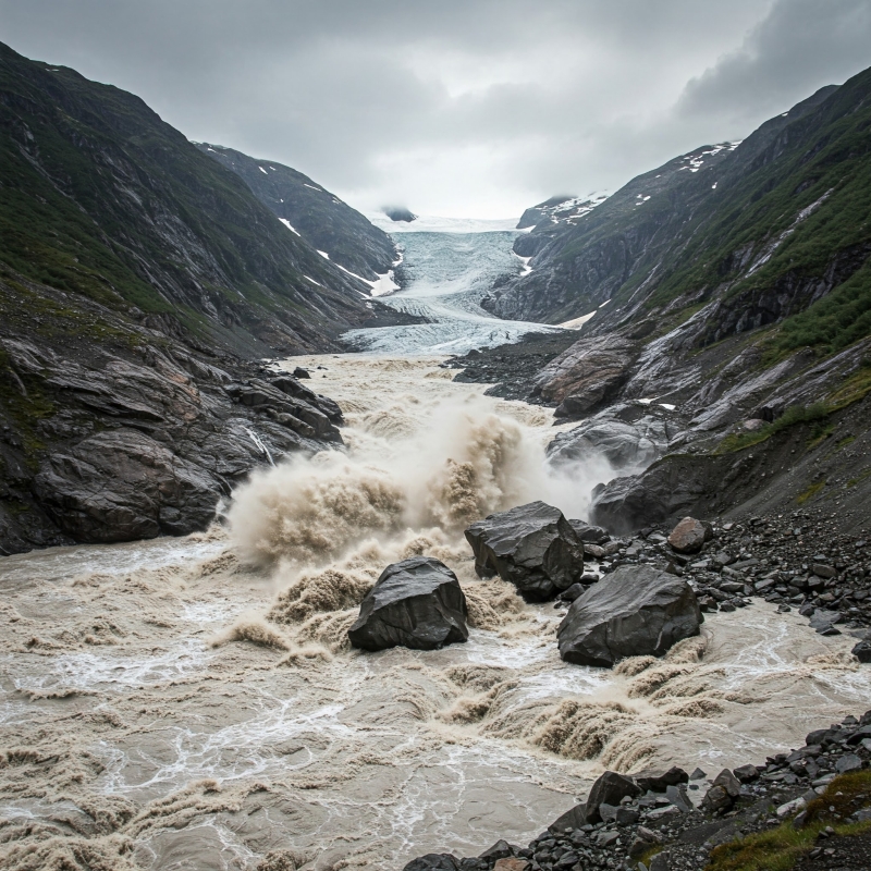 Вода несущая валуны