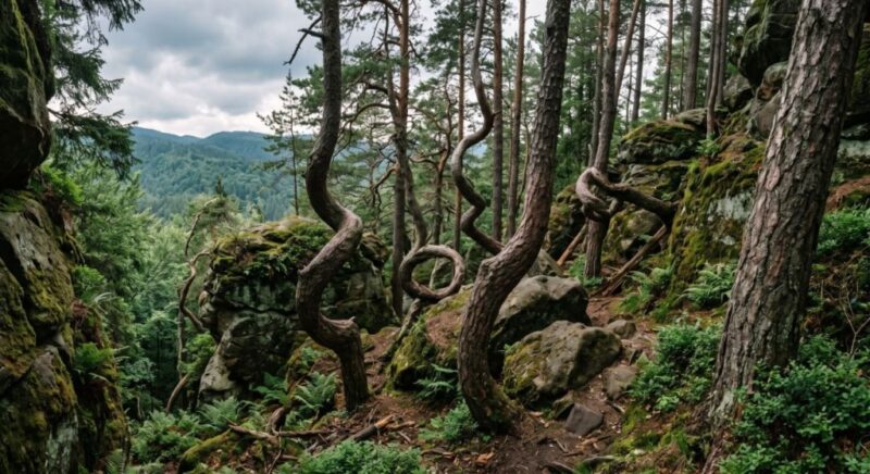 Кривий ліс в Карпатах