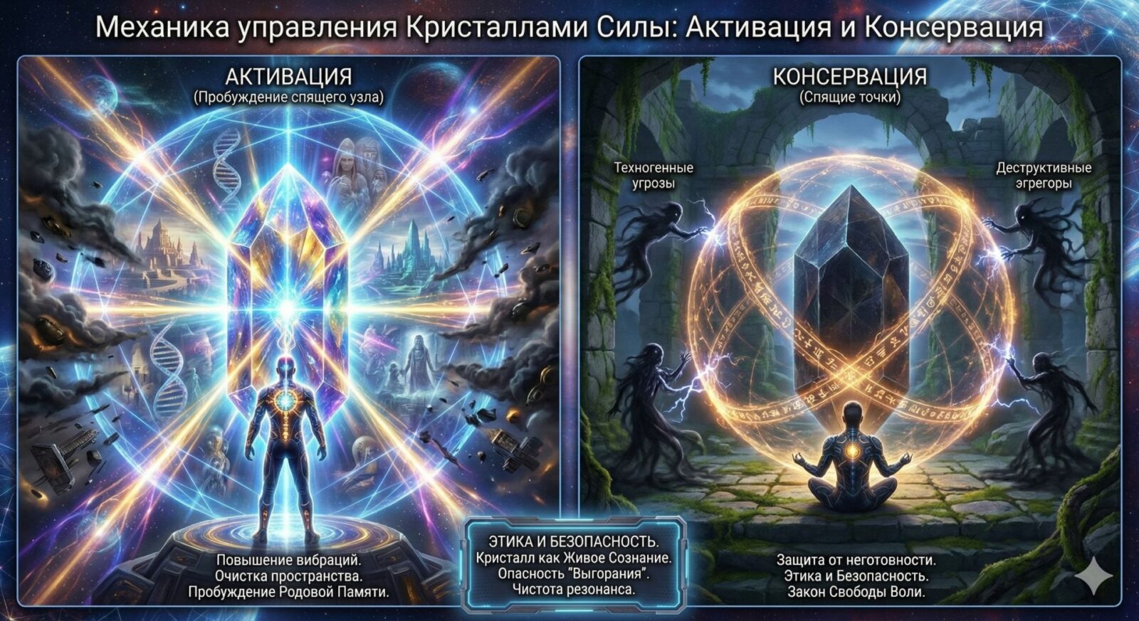 Работа с Кристаллами Силы