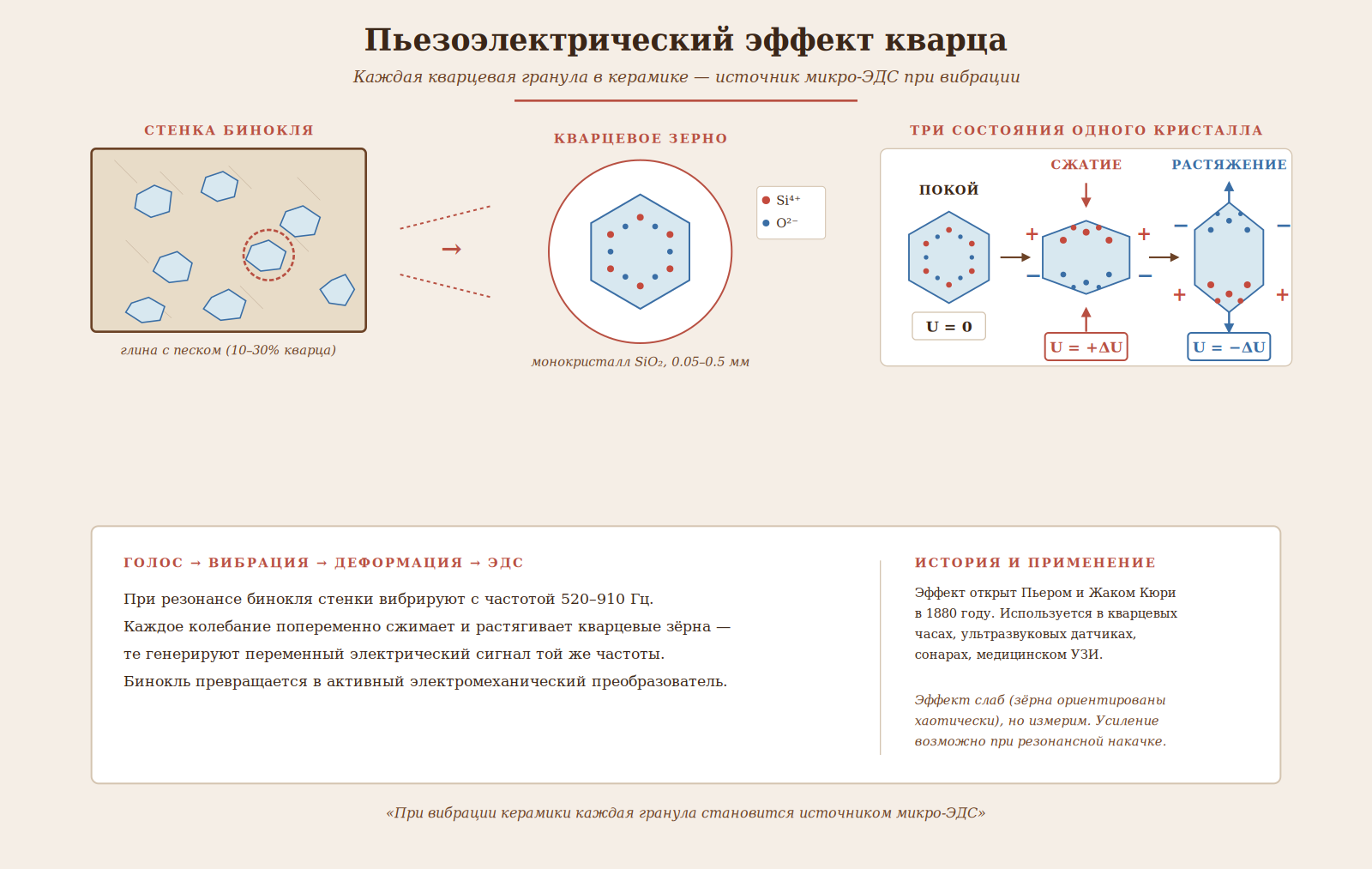 Пьезоэлектрический эффект кварца